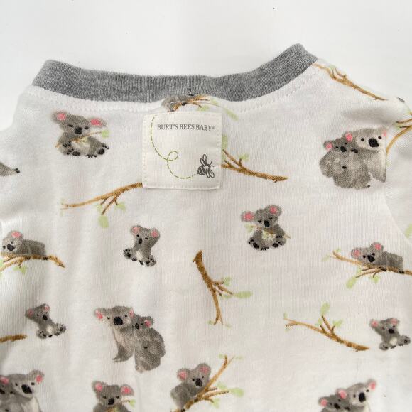 Burt's Bees Baby Kola Bear Organic Gray Newborn Footed Pajamas Sleep Play - Picture 3 of 9